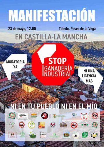 Convocan a manifestación en Toledo el domingo para exigir una moratoria contra la ganadería industrial en Castilla-La Mancha