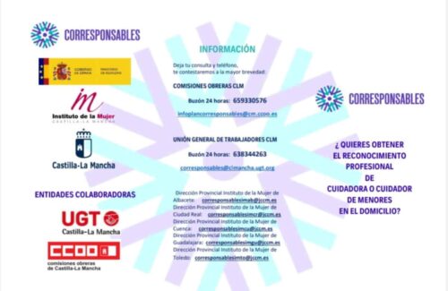 Convocatoria para acceso a las bolsas de cuidado profesional en el domicilio del Plan de Corresponsables en Puertollano