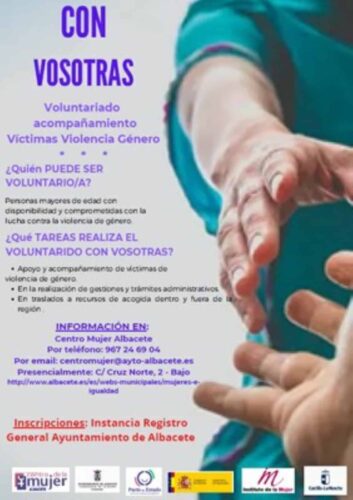 «Con vosotras» el proyecto de voluntariado para acompañamiento de Víctimas de Violencia de Género en Albacete