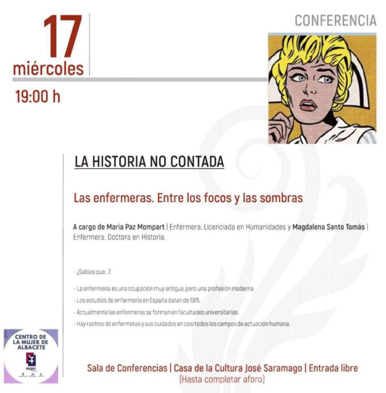 Conferencia “Las enfermeras. Entre los focos y las sombras” el 17 de noviembre en la Casa de la Cultura José Saramago de Albacete
