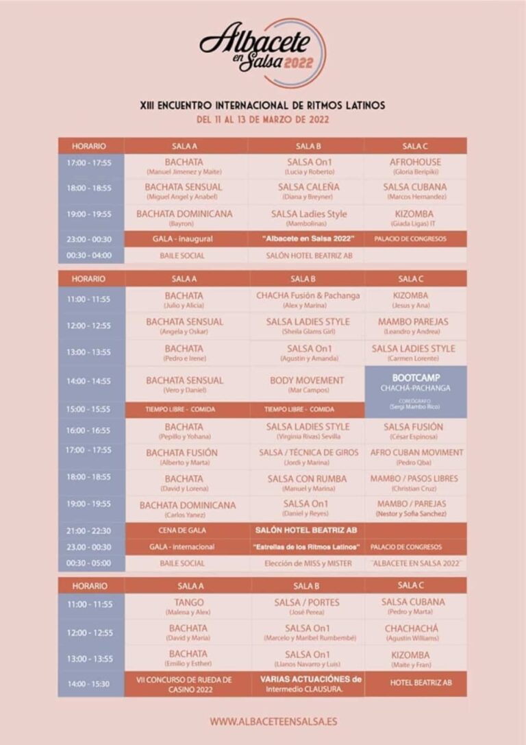 XIII Encuentro Internacional de Ritmos Latinos “Albacete en Salsa” vuelve del 11 al 13 de marzo