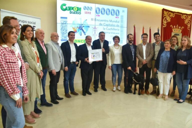 Dedicarán cupones de la ONCE al Albacete Meetings que reunirá en  la provincia del  10 al 12 de junio a 8 países en torno al sector cuchillero