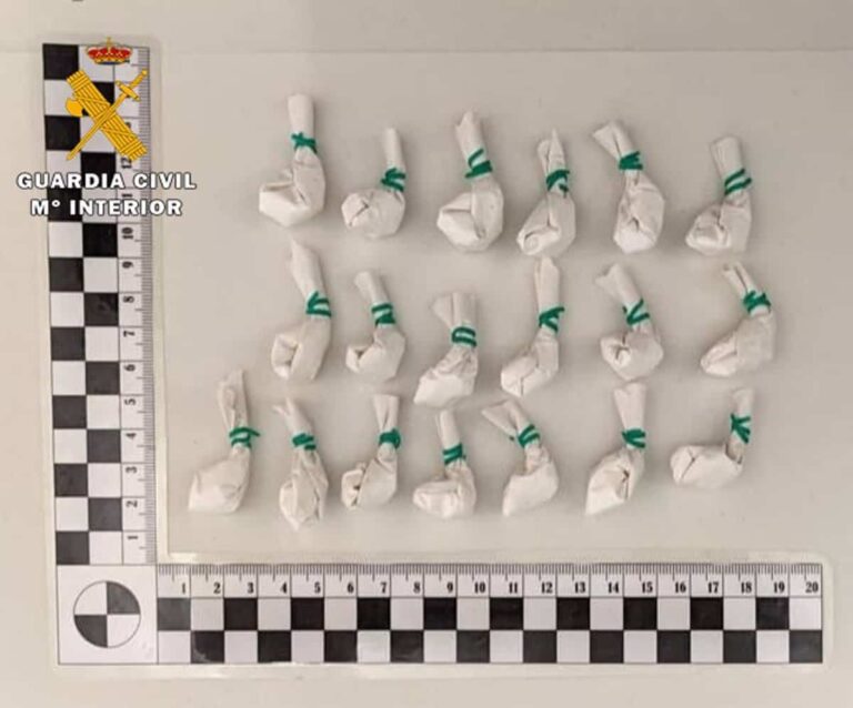 Detenido con 22 gramos de cocaína que pretendía vender en las fiestas del Corpus Christi de Elche de la Sierra