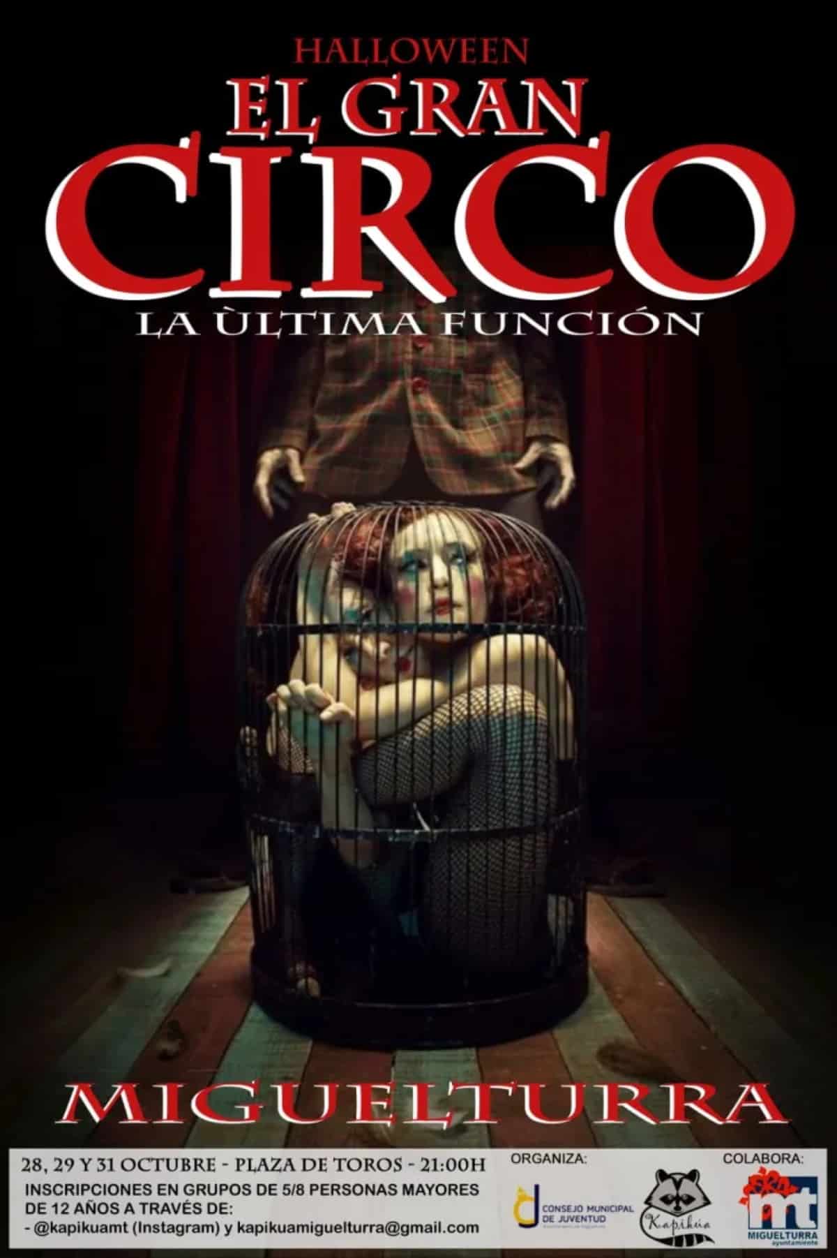 Ya puedes inscribirte  para participar en el pasaje del terror de Halloween «El Gran Circo» en Miguelturra