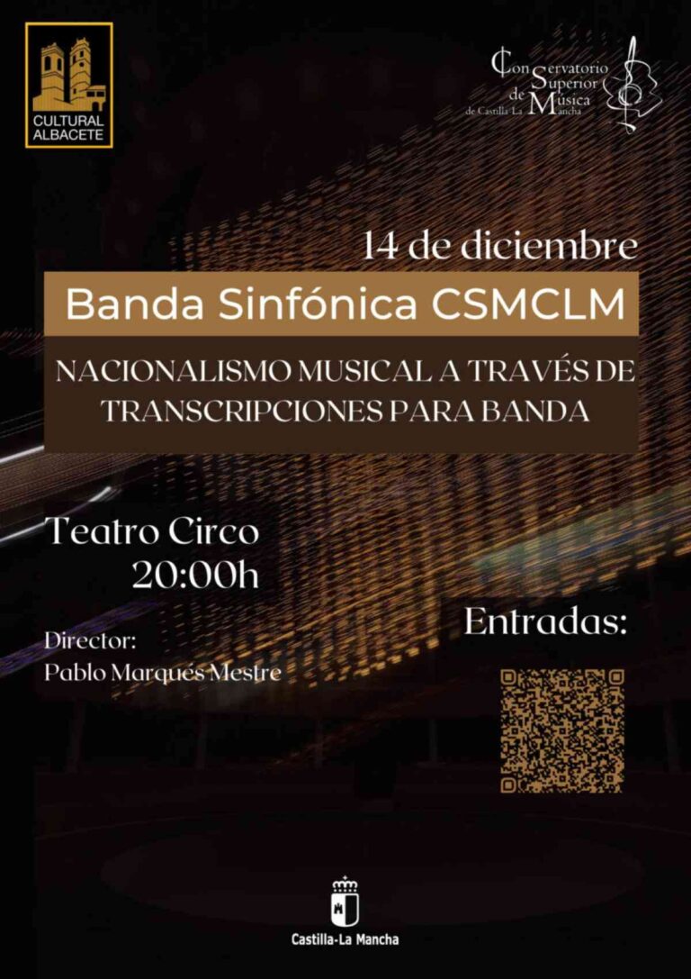 Concierto de la banda sinfónica del CSMCLM el 14 de diciembre en el Teatro Circo de Albacete
