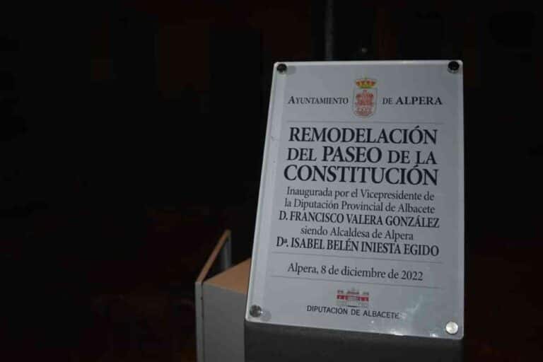 Inaugurado el remodelado Paseo de la Constitución de Alpera con una inversión de 378.000€ por parte de la Diputación de Albacete y el ayuntamiento local