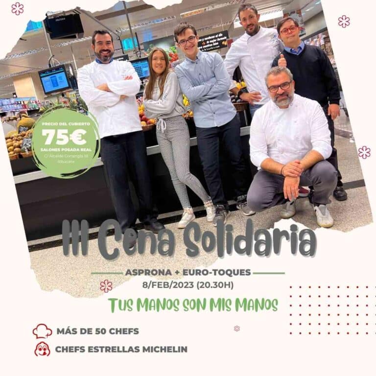 Asprona y Euro-Toques retoman el 8 de febrero en Albacete su 'Cena Solidaria' con chefs Estrella Michelin