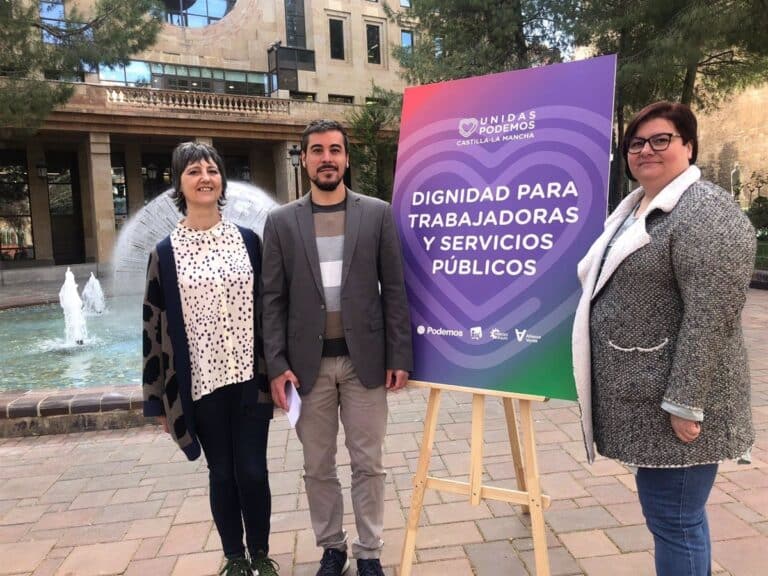 Unidas Podemos propone proteger legalmente los servicios públicos de CLM y restaurar los derechos de sus empleados.