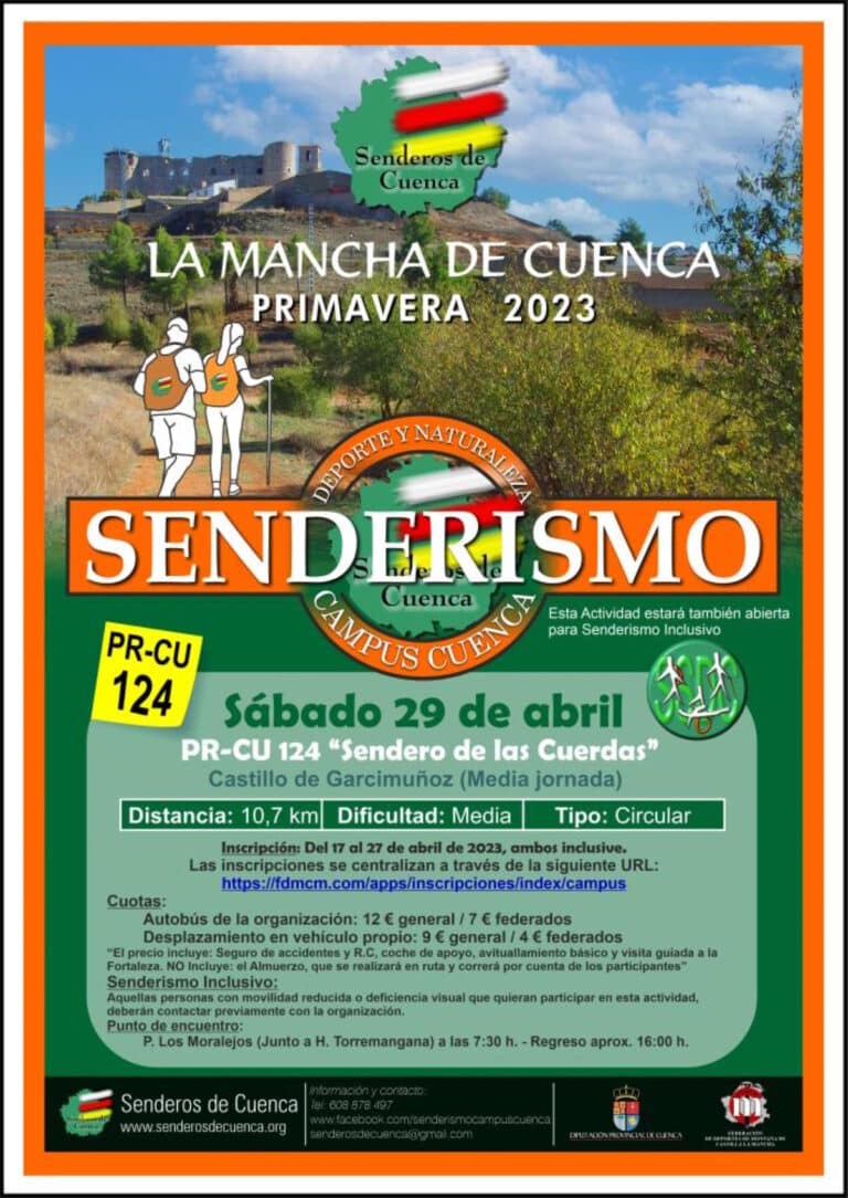 Senderos de Cuenca La Mancha de Cuenca  Primavera 2023 29 de abril “Senderos de las Cuerdas”