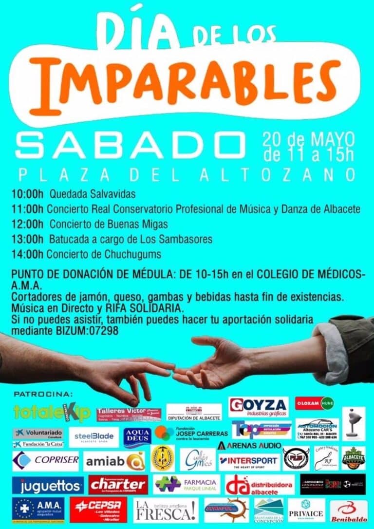 El sábado se celebrará en Albacete el evento ‘Día de los Imparables’ para fomentar la donación de médula ósea
