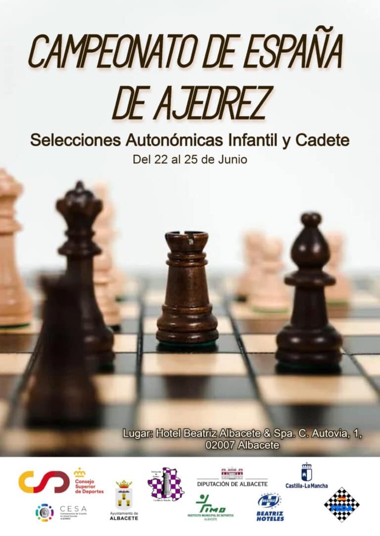 El Campeonato de España de Ajedrez en Albacete del 22 al 25 de junio con las selecciones autonómicas infantiles y cadetes