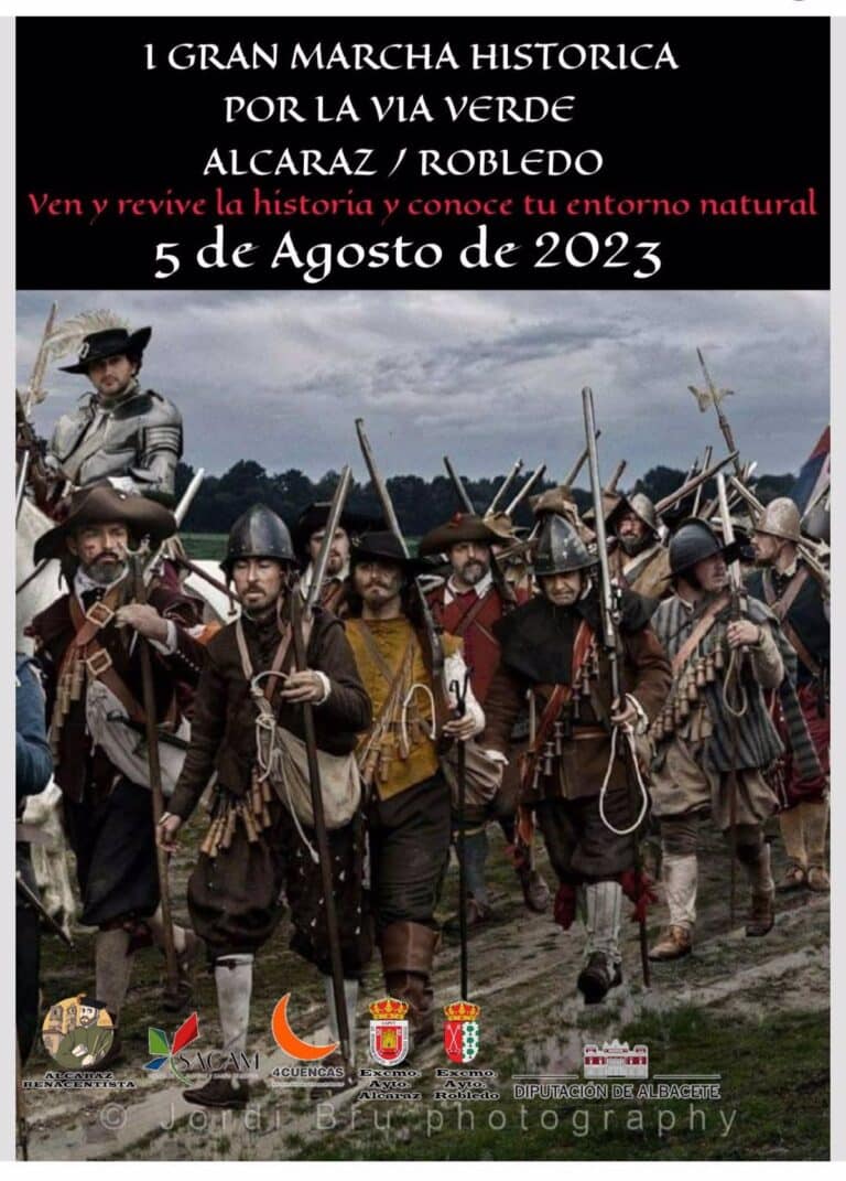 Actividades de la I Marcha Histórica Alcaraz-Robledo: Ruta de 12 kilómetros, comida popular, juegos y teatro el 5 de agosto