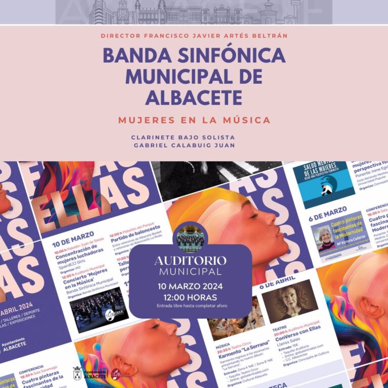 Concierto ‘Mujeres en la Música’ por la Banda Sinfónica de Albacete en Celebración del Día de la Mujer