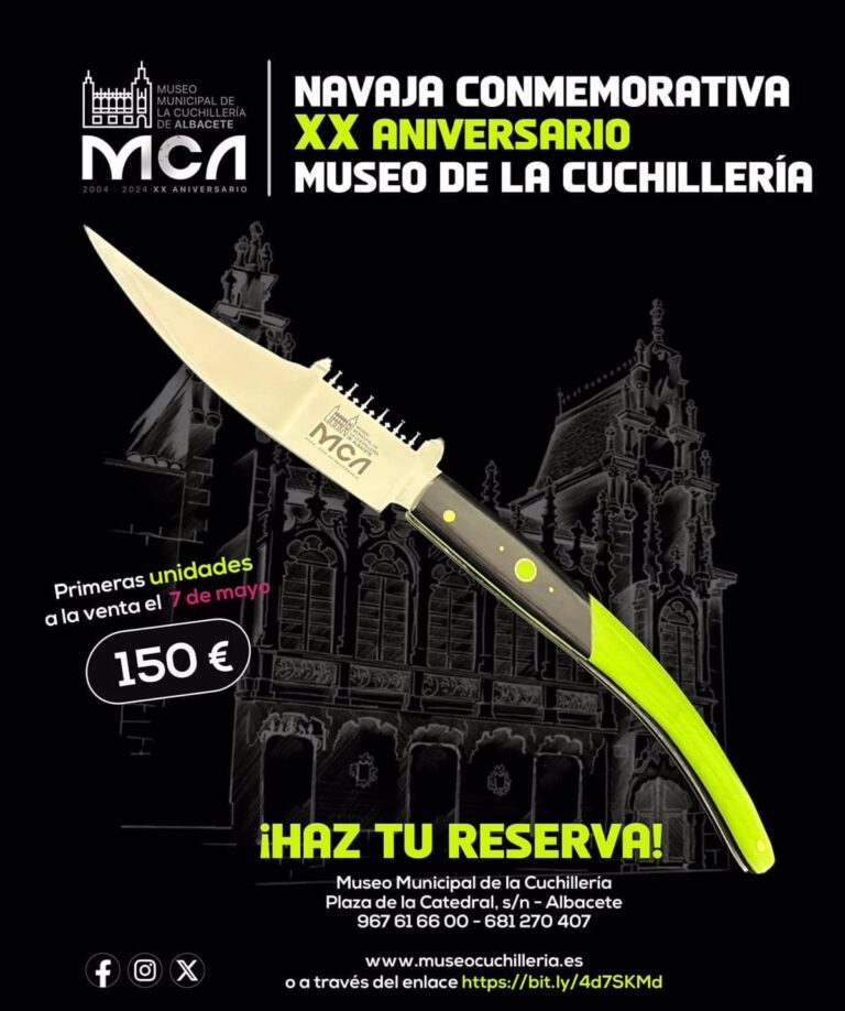 Navajas Conmemorativas del XX Aniversario del Museo de la Cuchillería a la Venta Desde el 7 de Mayo por 150 Euros