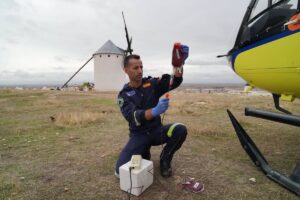 Castilla-La Mancha supera las 100 transfusiones sanguíneas en helicóptero sanitario con gran éxito en emergencias médicas