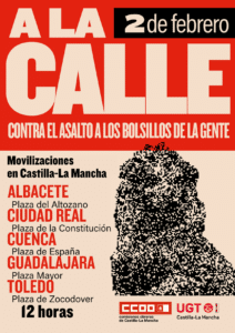 Convocan Movilizaciones Nacionales el 2 de Febrero en CLM y Todo el País