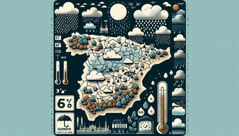 Previsión meteorológica para este domingo en Castilla-La Mancha: cielos cubiertos, lluvias y mínimas en descenso