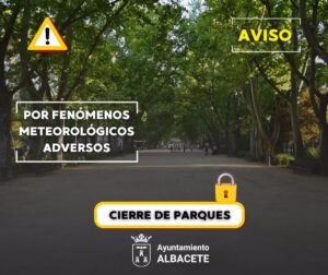 Albacete cierra los parques por aviso amarillo y recomienda precaución a los ciudadanos