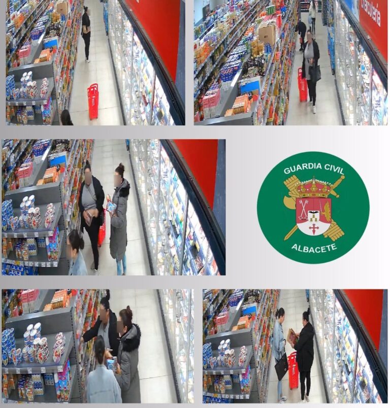 Guardia Civil de Albacete detiene a cuatro personas por el hurto de 500 euros en comestibles en un supermercado