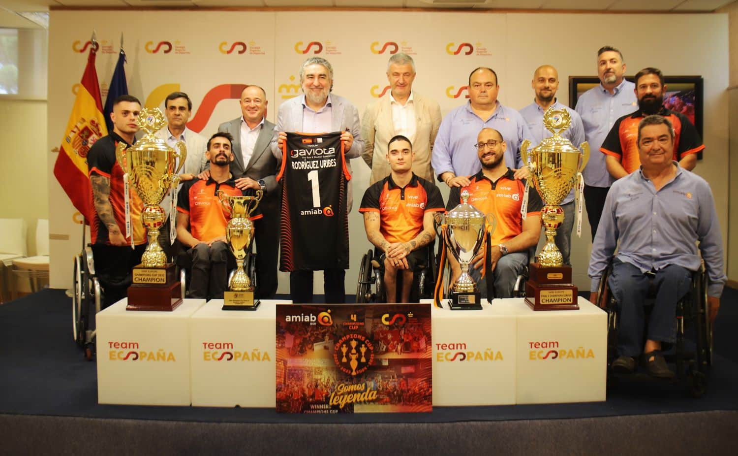 El BSR amiab Albacete, recibido en el Consejo Superior de Deportes por su presidente, Rodríguez Uribes