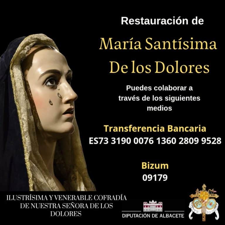 Ntra. Sra. de los Dolores será retirada del culto el próximo domingo para su restauración
