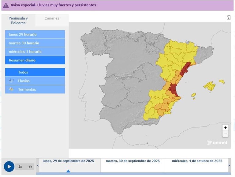 Albacete en aviso amarillo por lluvias y tormentas