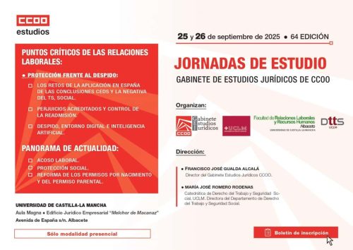 Jornadas de Estudio sobre Relaciones Laborales en Albacete: 25 y 26 de Septiembre
