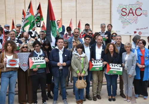 Gobierno provincial de Santi Cabañero apoya la concentración en solidaridad con Palestina organizada por CC.OO. y UGT