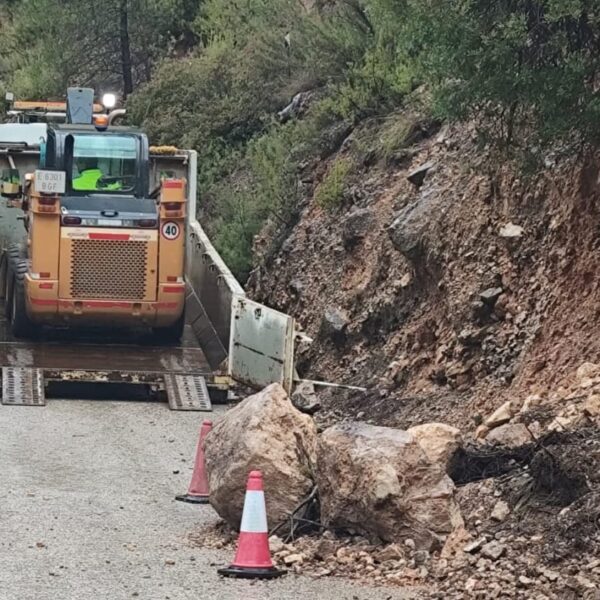 La Diputación de Albacete afronta cinco incidencias para restablecer la red provincial de carreteras tras los desprendimientos causados por el temporal
