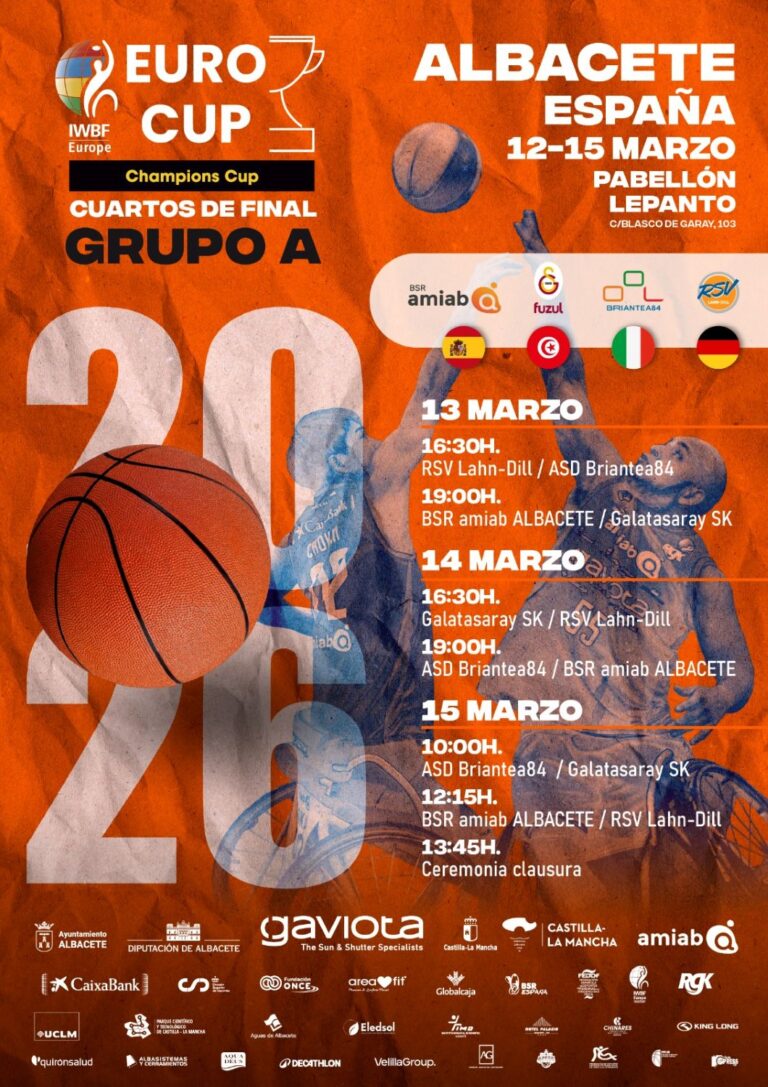 Albacete acogerá los cuartos de final de la Champions Cup de baloncesto en silla de ruedas