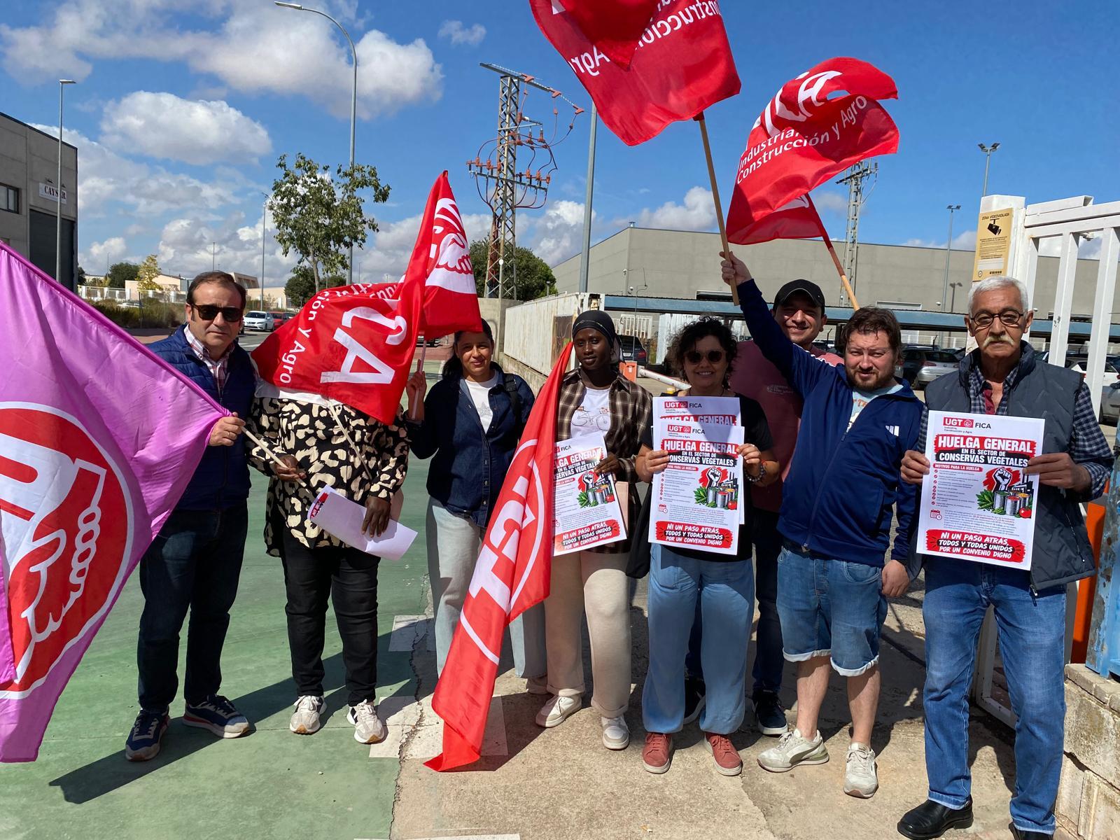 UGT FICA reclama en Albacete apoyo a la huelga general en el sector de Conservas Vegetales